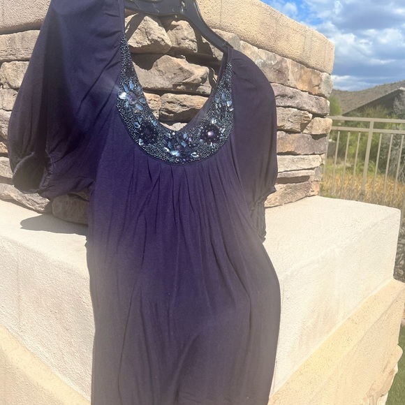 Hannah Jo purple sequence blouse size small - Picture 7 of 17